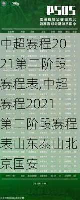 中超赛程2021第二阶段赛程表,中超赛程2021第二阶段赛程表山东泰山北京国安