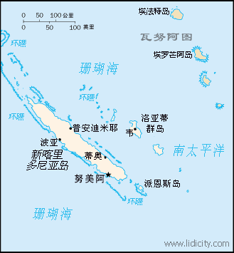 法属新喀里多尼亚,法属新喀里多尼亚地图